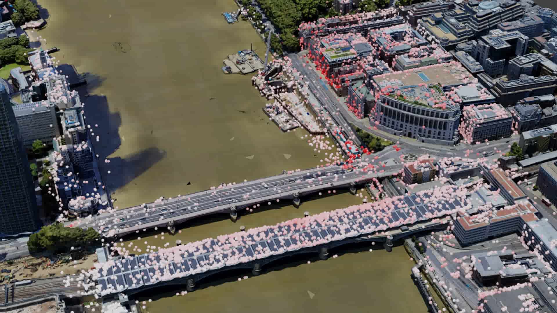 InSAR displacement on Blackfriars bridge, London