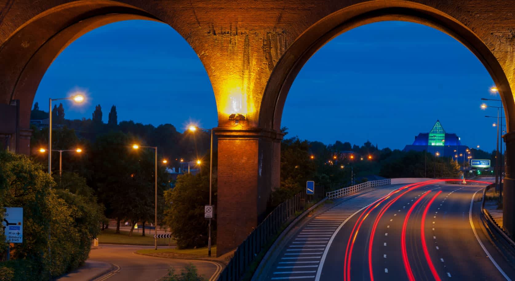 Road Infrastructure below an old bridge indicating a good use case for using InSAR data for monitoring complex infrastructure