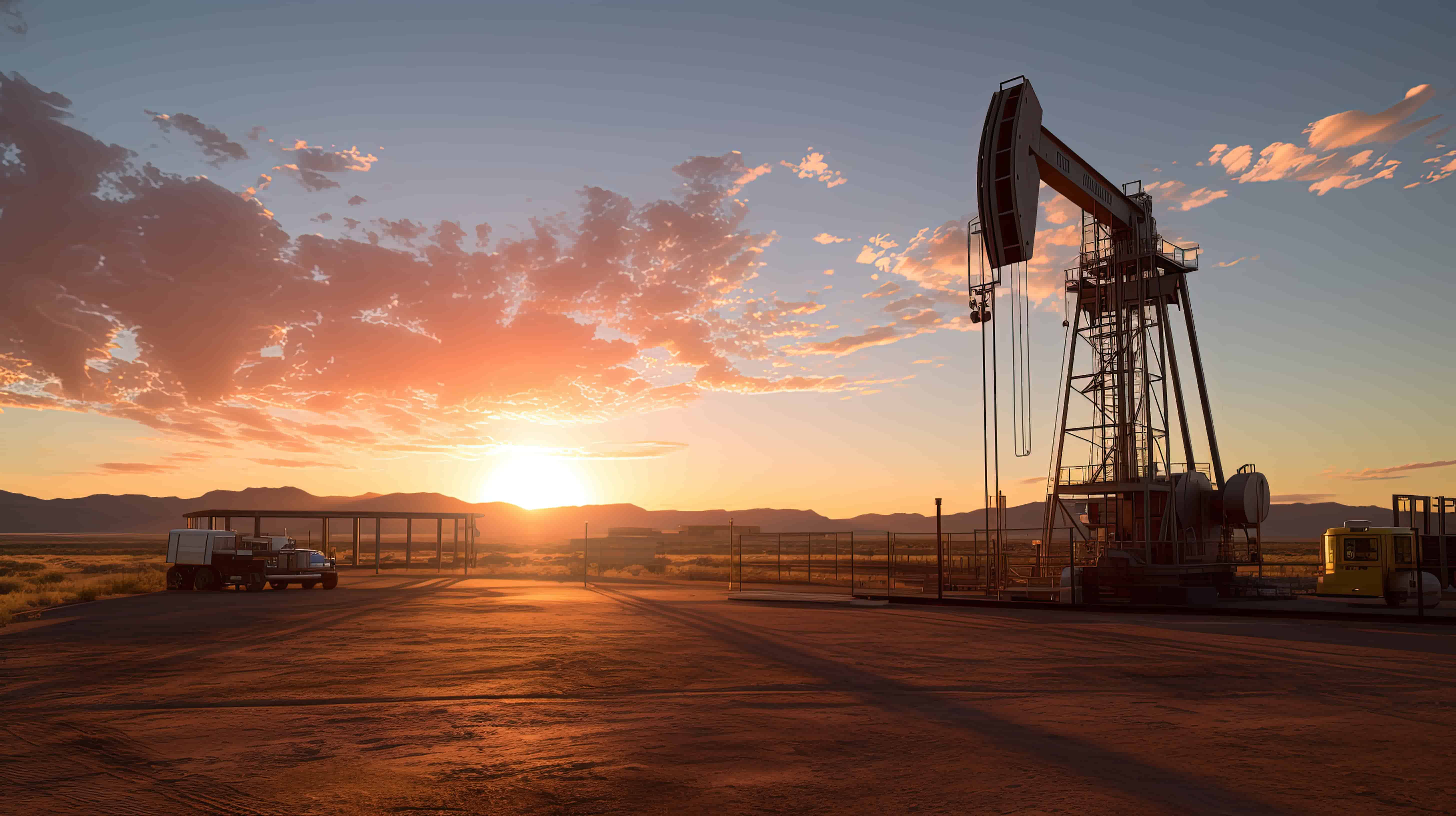 Twilight view in Permian Basin, Texas, USA
