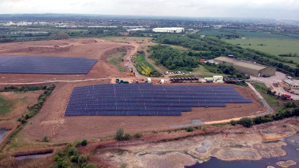  Solar farms constructed on a historical landfills, a brownfield site