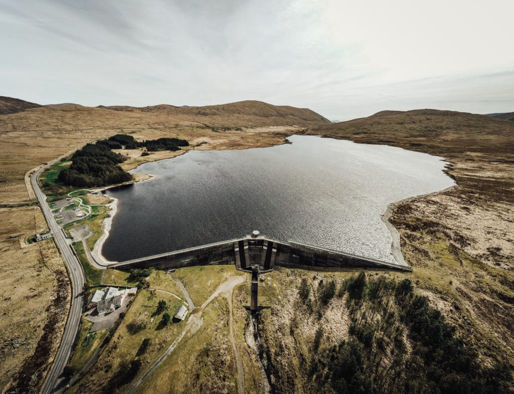 Aerial view of spelga dam by Rory McKeever